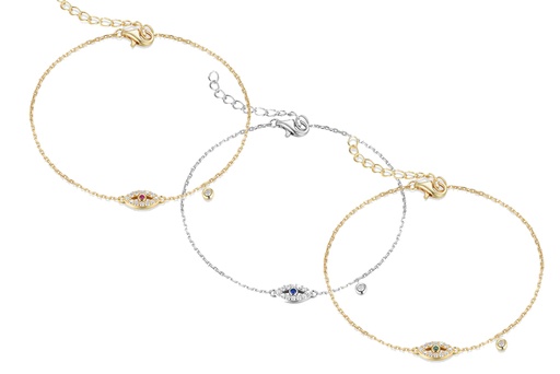 Sterling silver turkish eye zirconia bracelet