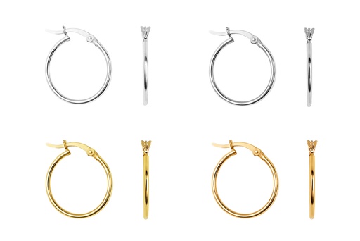 Sterling silver 1.5mm hoop earring