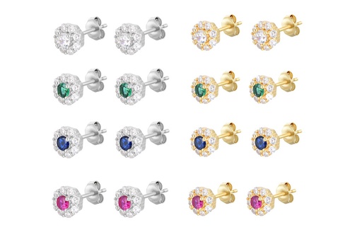 Sterling silver zirocnia flower earring