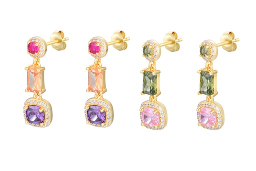 Pendiente plata zirconitas blancas