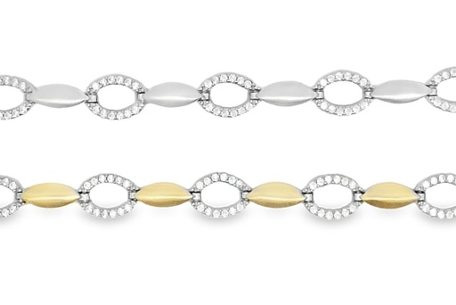 [16742B1800ZBLRD] Sterling silver zirconia bracelet