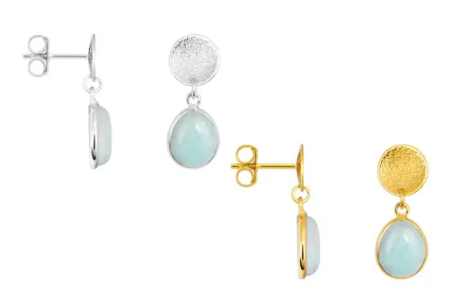 Sterling silver semiprecious stone earring