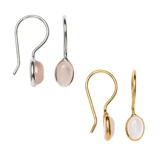 Sterling silver semiprecious stone earring