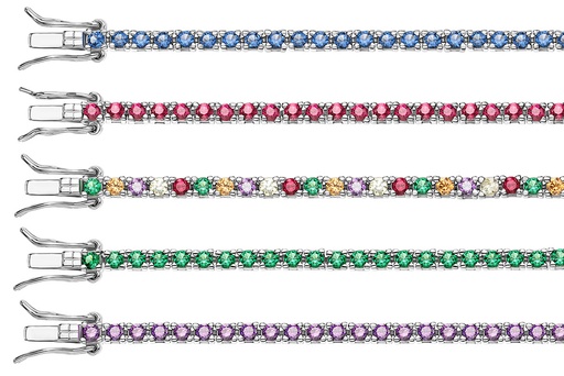 Pulsera plata 925 riviere zirconita redonda 2.00mm montura en grapa