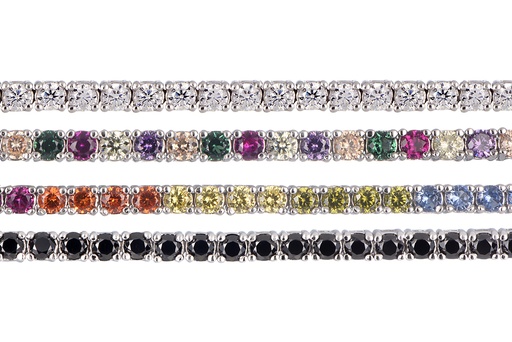Pulsera plata 925 tennis zirconita redonda 2.50mm montura en grapa