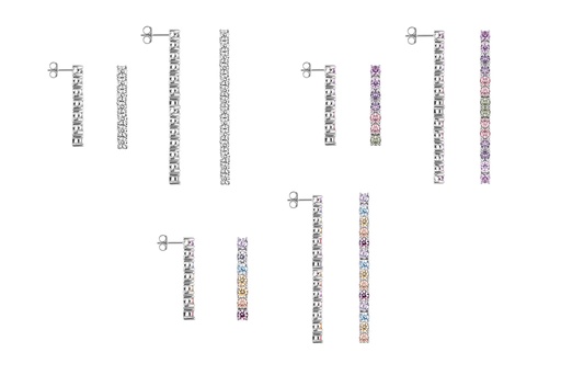 Sterling silver 3mm riviere earring