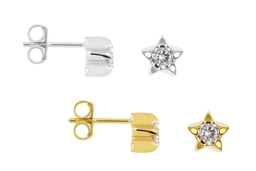 Sterling silver mini zirconia star earring