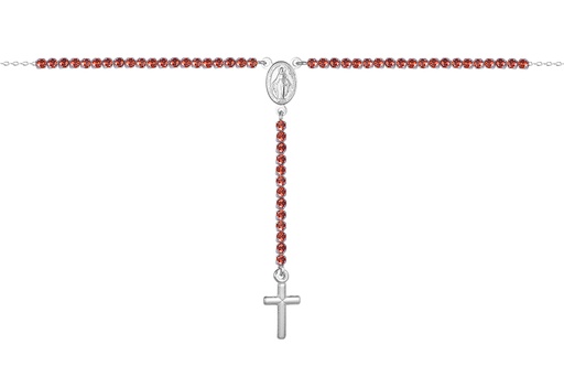 Sterling silver zirconia rosary necklace