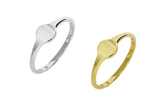 Anillo plata 925 mini sello redondo 6mm