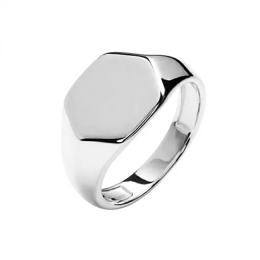 Sterling silver hexagonal ring