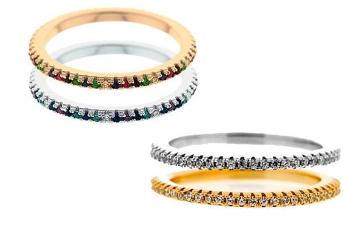 Anillo alianza plata 925 con zirconita