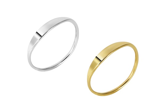 Anillo plata 925 mini sello alargado