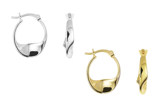 Sterling silver twisted half hoop earring