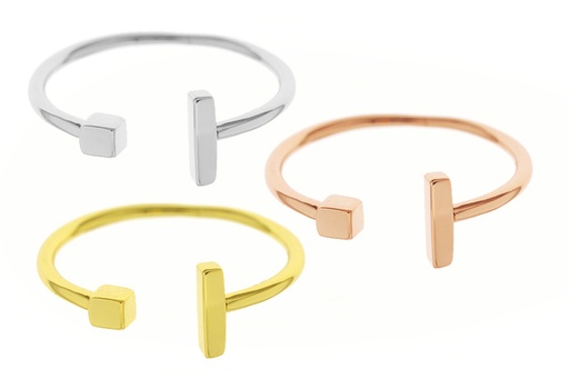 Anillo plata 925 barrita y cubito 