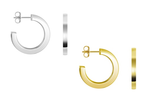 Sterling silver 4x4 mm square tube hoop earring