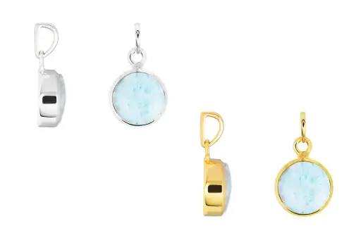 Sterling silver 13 mm round stone pendant