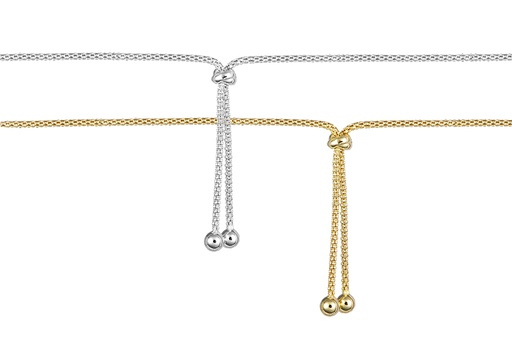 Sterling silver korean chain tie necklace