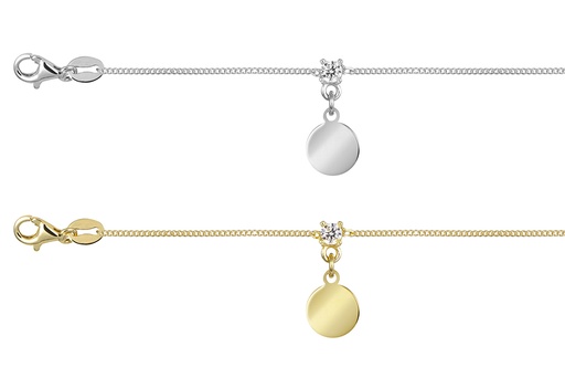 Sterling silver with 8mm plate and 4mm zirconia bracelet