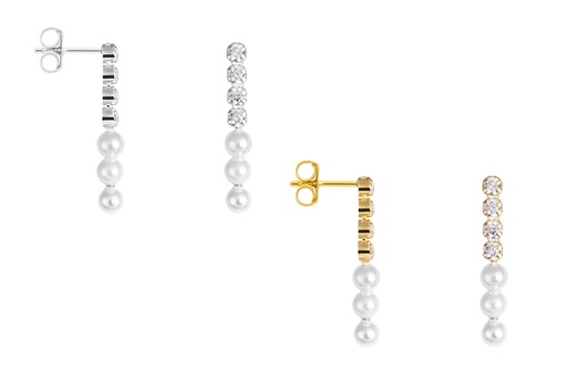 Sterling silver with 2.5mm mini zirconias earring