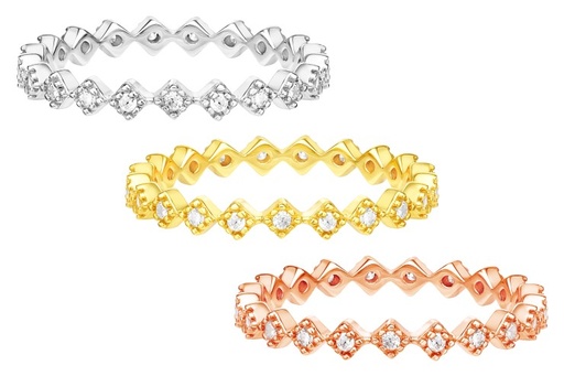 Anillo plata 925 alianza rombos zirconita 