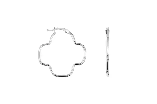 Pendiente plata 925 aro silueta cruz