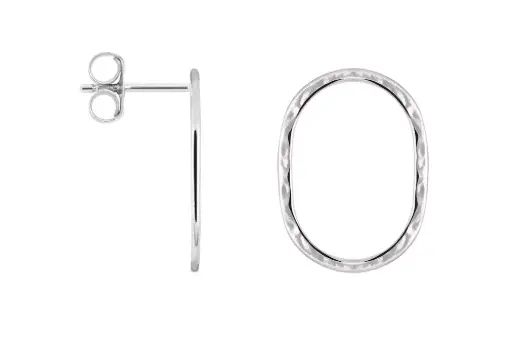 Pendiente plata 925 ovalo plano 