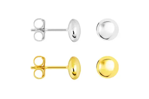 Sterling silver button stud earring