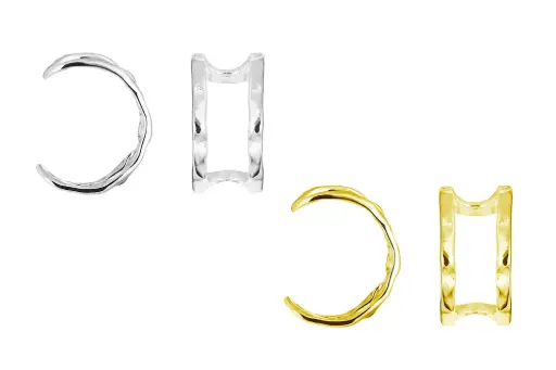 Pendiente plata 925 ear-cuff doble línea 