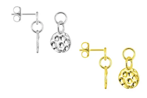 Pendiente plata 925 placa 11mm con dibujo 