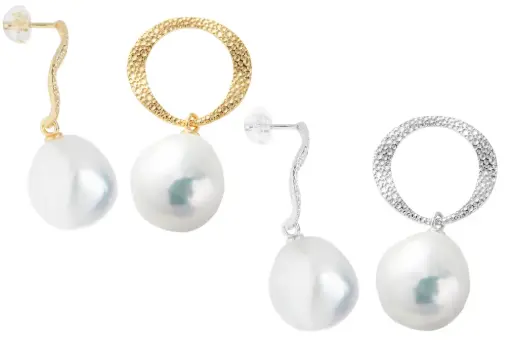 Sterling silver 14mm pearl earring