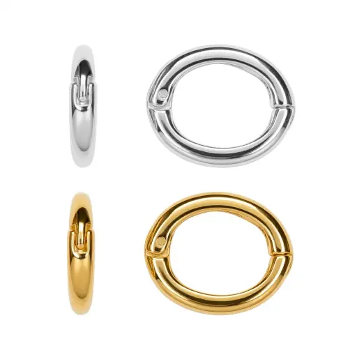 Sterling silver oval snap hook closure