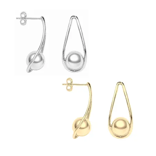 Sterling silver 8mm bead earring