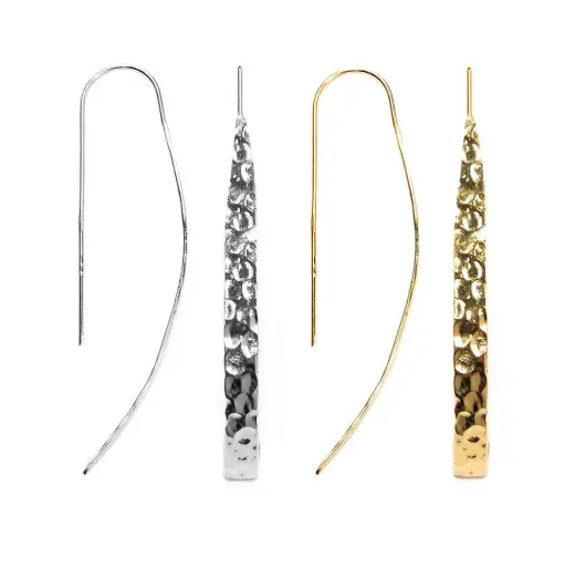 Sterling silver curved flat bar earring