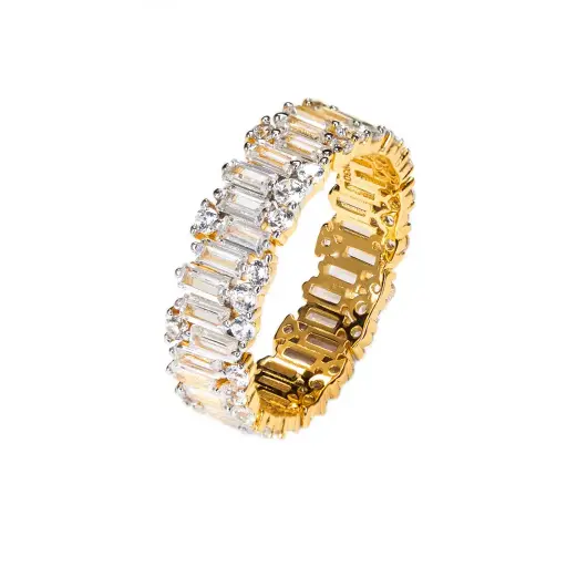 Anillo plata 925 con circonitas baguette