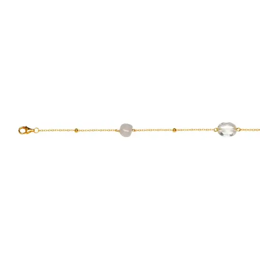 [19064N8000RMXDO] Sterling silver with mixed semiprecious stones and bead chain necklace