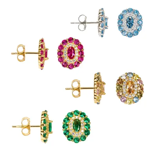 Pendiente plata 925 con circonitas blancas