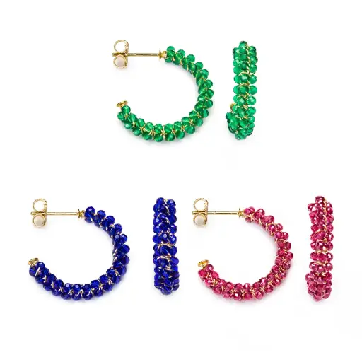 Sterling silver zirconia hoop earring