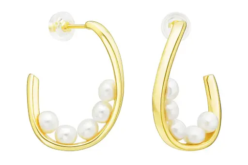 [143480002PBL] Sterling silver earring with cultured pearls