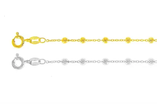 Tobillera plata 925 cadena forzada 030 bola 3mm