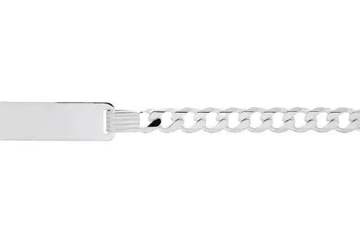 [0583601700PL] Sterling silver 120 curb chain id bracelet 