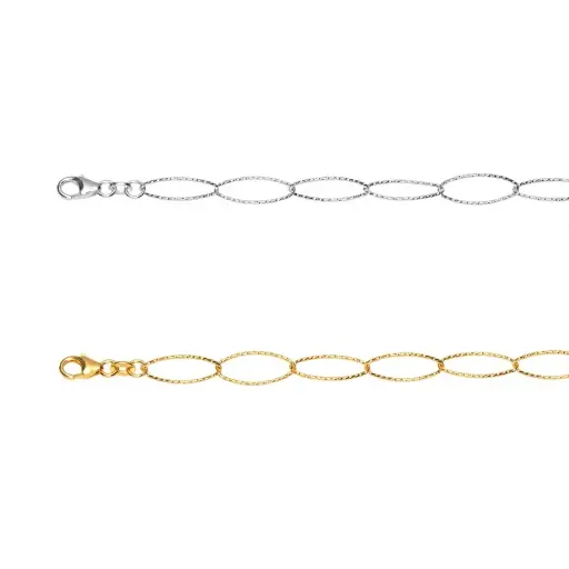 Pulsera plata 925 eslabones ovalados