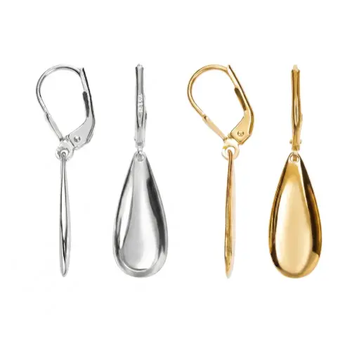 Pendiente plata 925 lágrima martelé