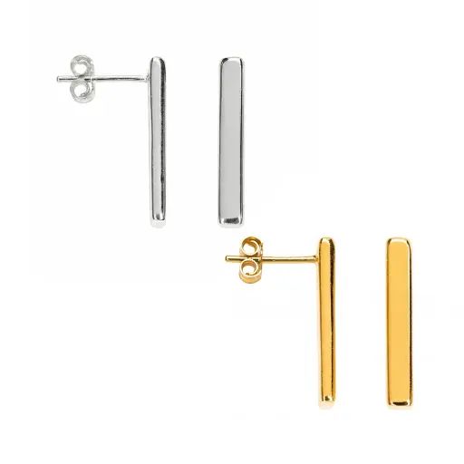 Sterling silver 2mm bar earrings