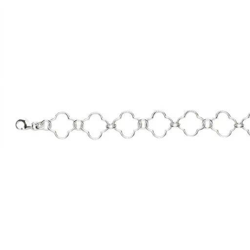 [19152B1800PL] Pulsera plata 925 silueta flor 13mm