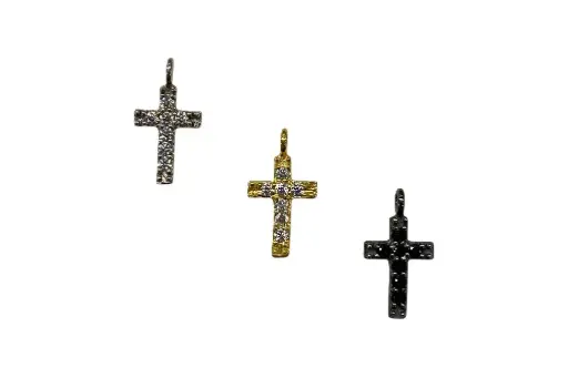 Charm plata 925 cruz con circonita