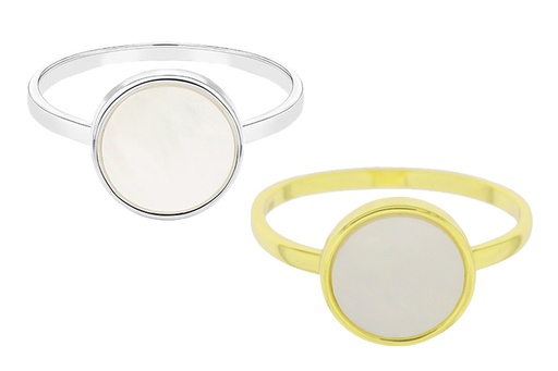 Anillo plata 925 circulo nacar 