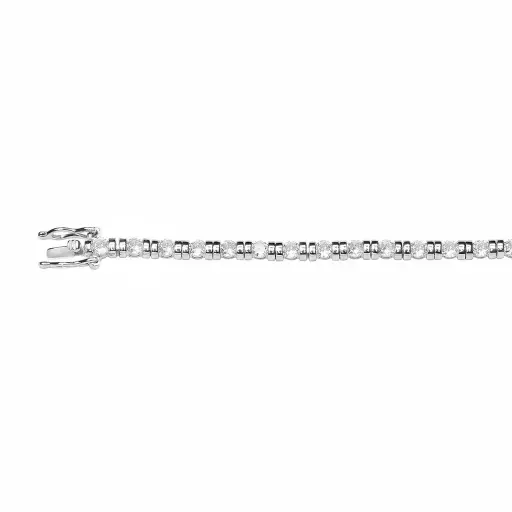 [19258B1800ZBLRD] Sterling silver 3mm cubic zirconia bracelet