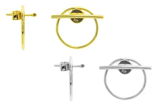 Sterling silver hoop and bar earrings