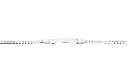 [13562P1400PL] Sterling silver children's curb ID bracelet