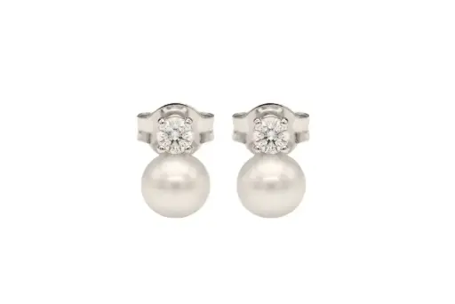 [098040001ZPB] Sterling silver earring with fresh water pearl 5mm